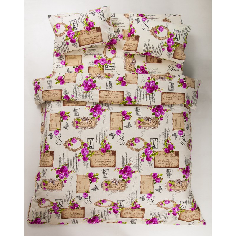 Постельное белье Lotus Ranforce - Romantic малиновый евро