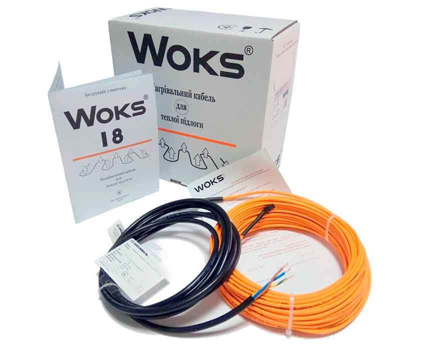 Тонкий кабель под плитку WOKS 18-2920 16.2 м.кв - 2920 Вт - 162м