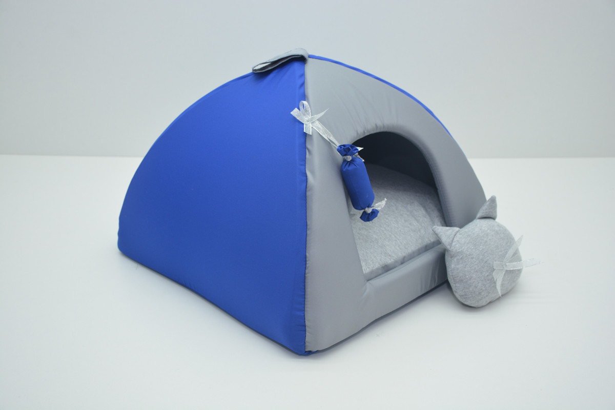Домик юрта для котов и собак Комфорт лето синий №0 300х300х240 Собственное производство (М172)