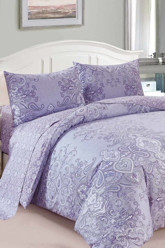 Постельное белье Евро, 50x70 JARDIN JAVELINA_3220СИРЕНЕВЫЙ, СЕРЫЙ