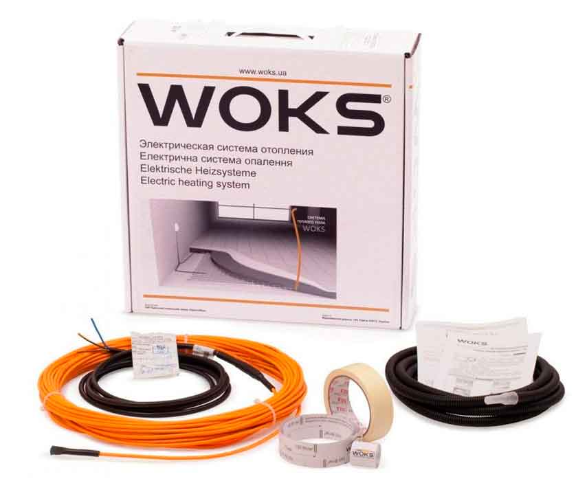 Тонкий кабель под плитку WOKS 10-200 1.5 м.кв - 200 Вт - 21м