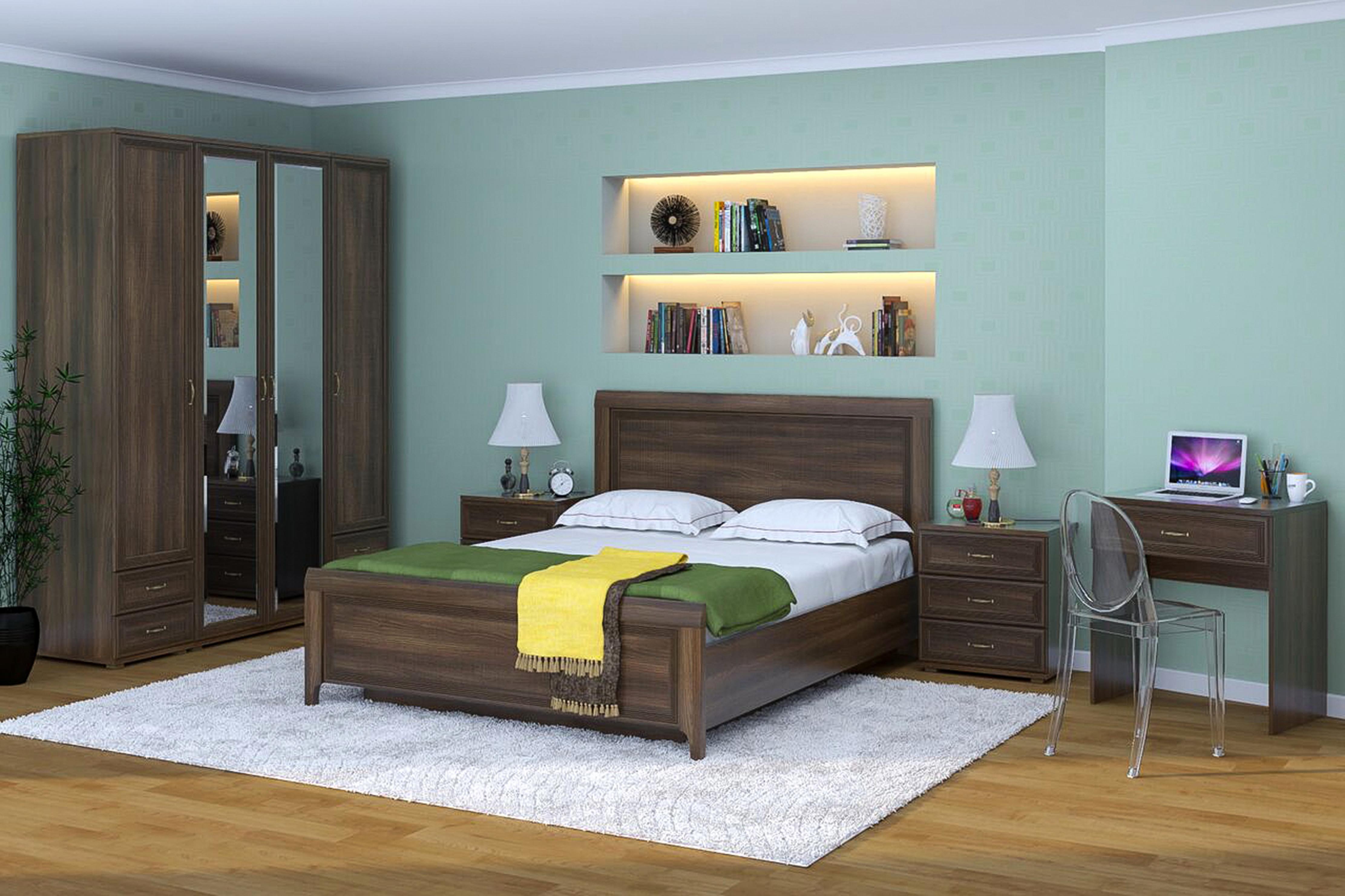 Спальня комплект Лером Карина из МДФ 160*200 см Акация Молдау (ler-1057)
