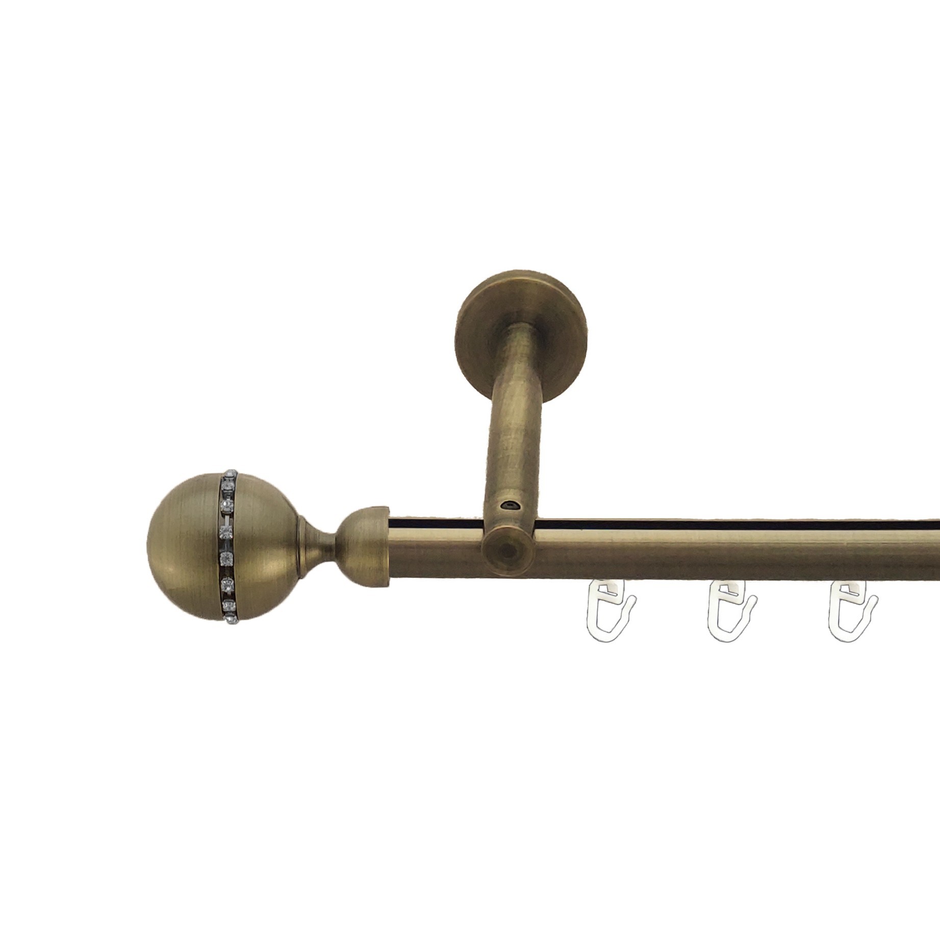 Карниз для штор Orvit Кортеза металевий однорядний циліндр профіль Антик 19 мм 300 см