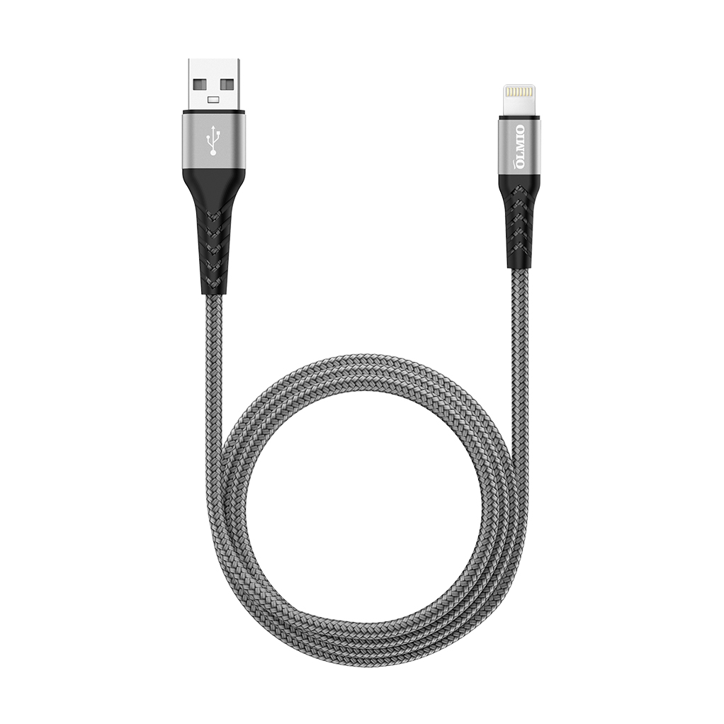 Кабель OLMIO MFI STRONG USB 2.0 - Lightning 1.2м серый