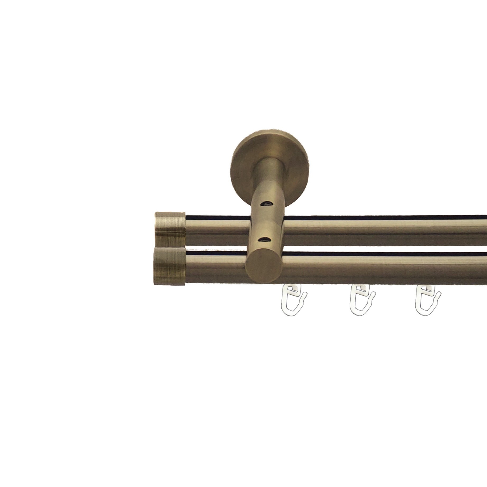 Карниз для штор Orvit Заглушка металевий дворядний реверс профіль Антик 19\19 мм 200 см