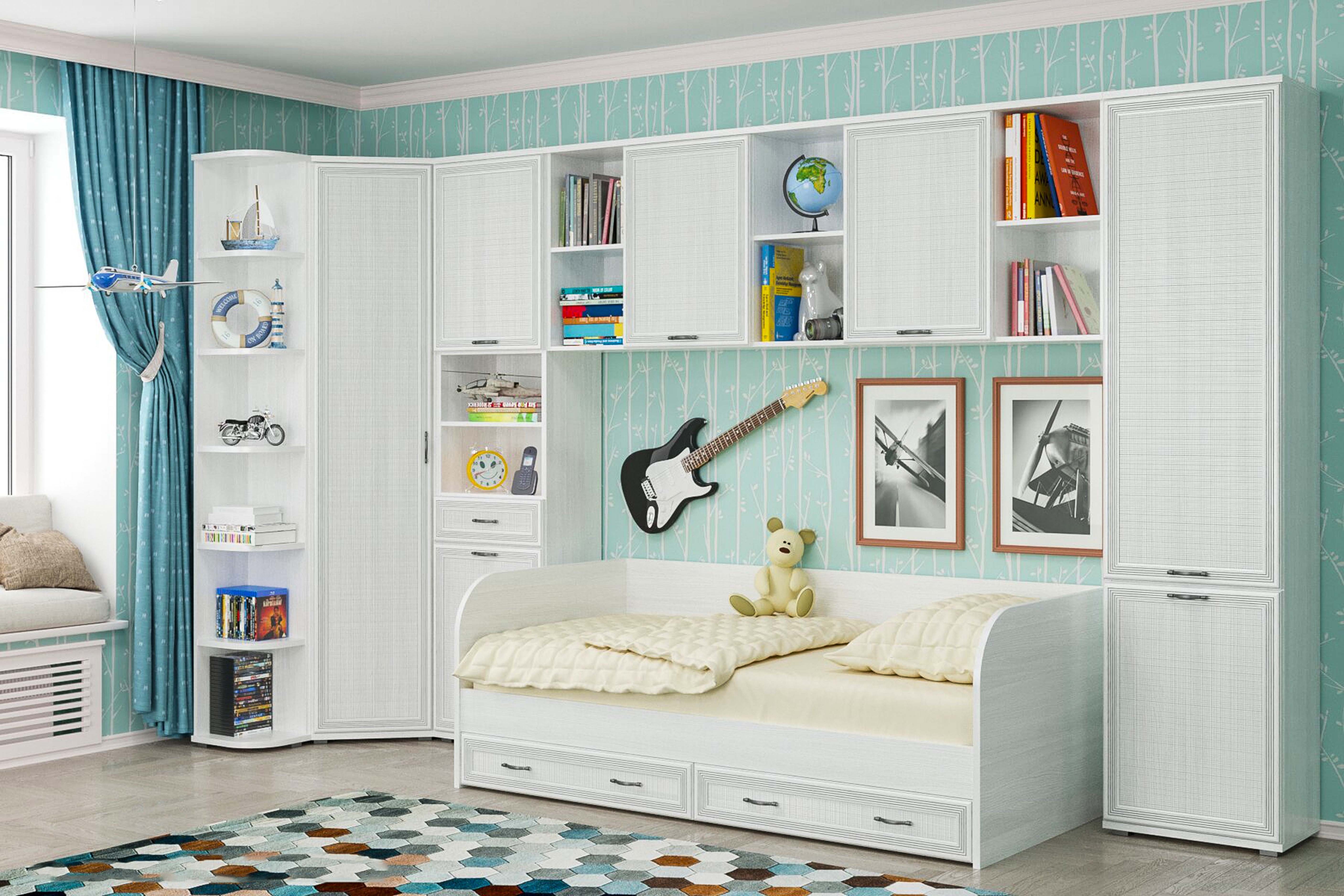 Детская мебель комплект Карина из МДФ 90*190 см Снежный ясень (ler-1483)