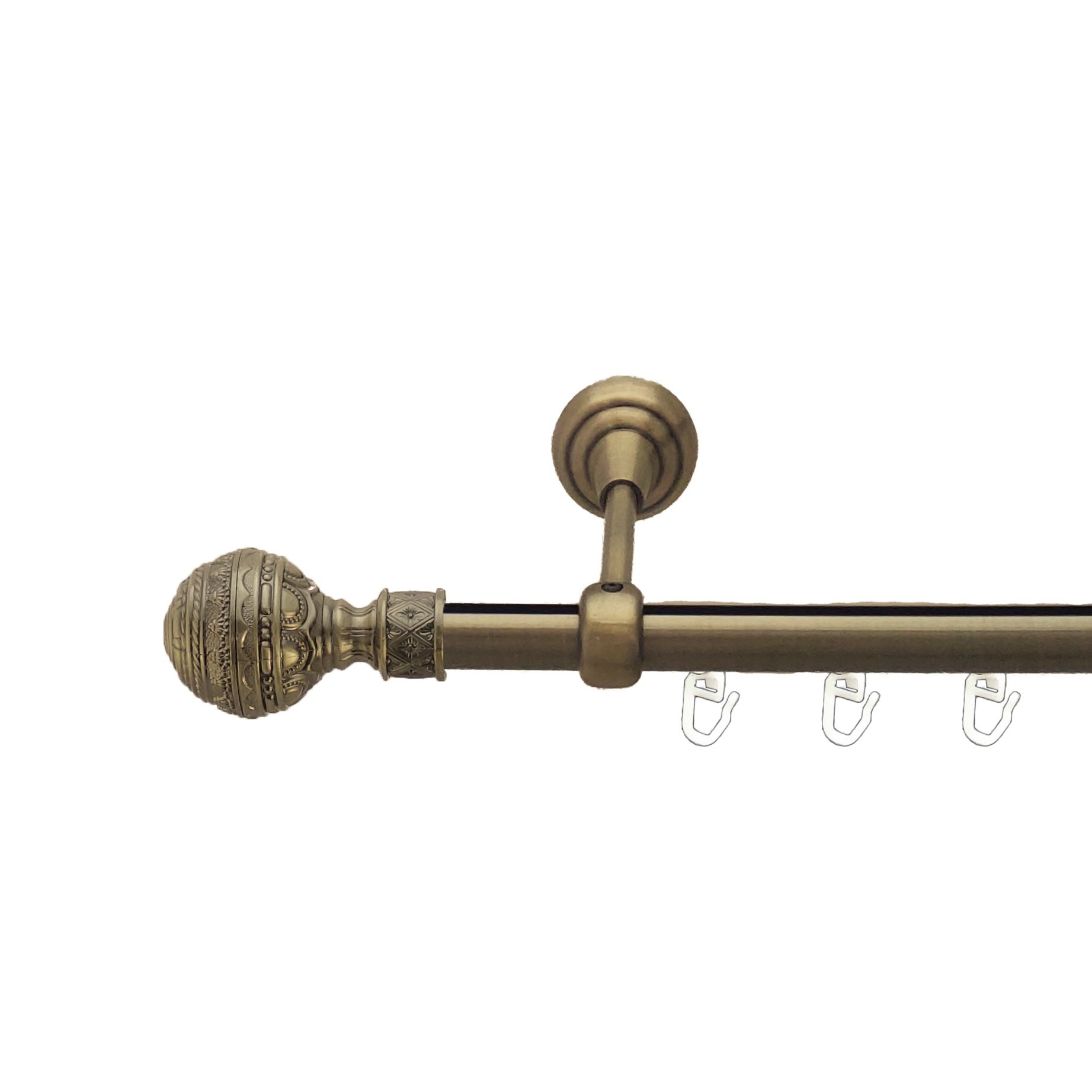 Карниз для штор Orvit Арабеска металевий однорядний відкритий профіль Антик 19 мм 300 см