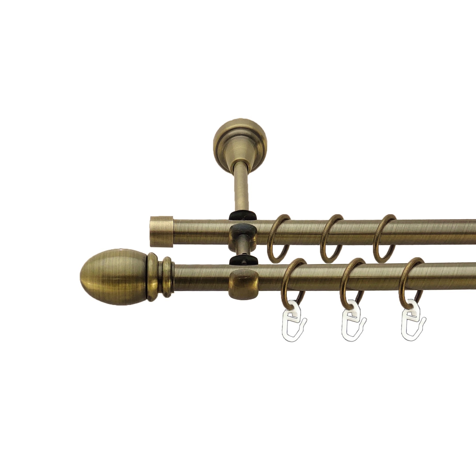 Карниз Orvit Белуно металевий дворядний відкритий Антик 16\16 мм 200 см