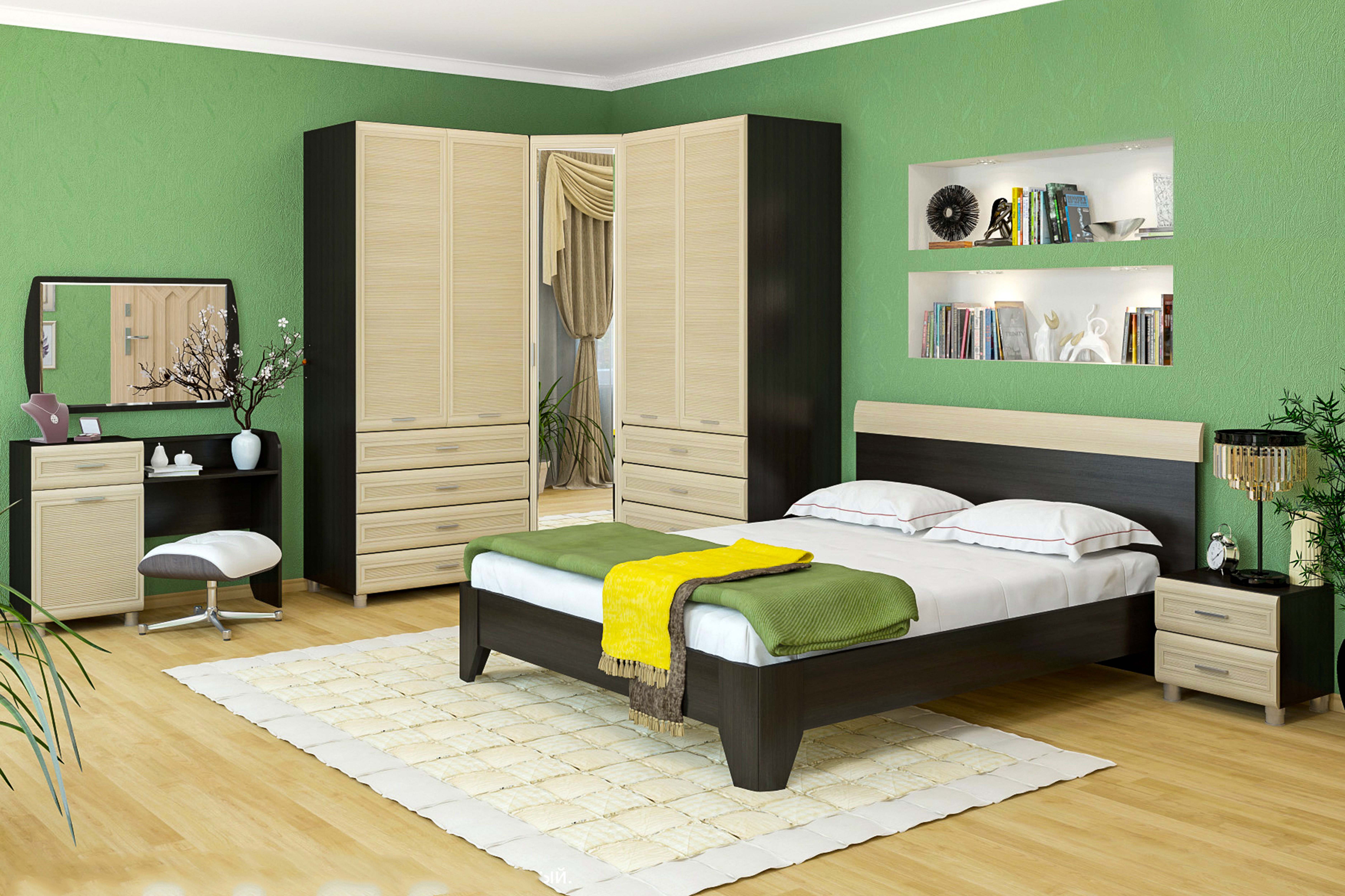 Спальня комплект Лером Мелисса из МДФ 160*200 см Дуб Венге - комбинированный (ler-1402)