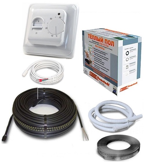 Нагревательный кабель Hemstedt BR-IM 31.0 м 500 W 3.1-3.7 м² в комплекте с программируемым терморегулятором