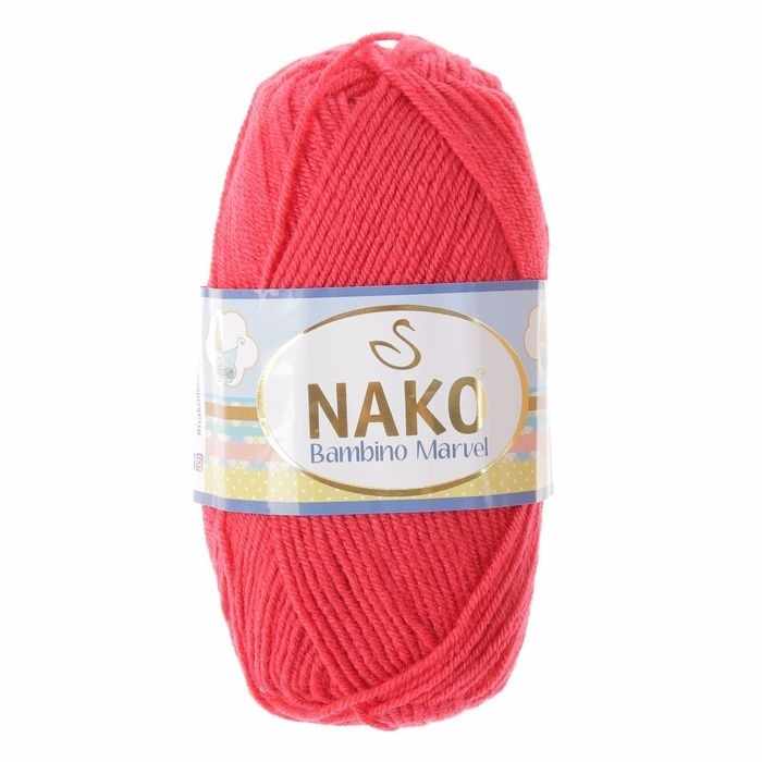 Пряжа Nako Bambino Marvel Цвет.9040 Малиновый