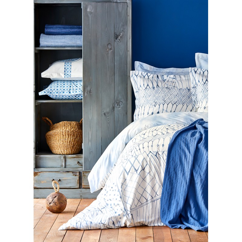 Постельное белье Karaca Home ранфорс - Lisle mavi 2019-2 голубой полуторное