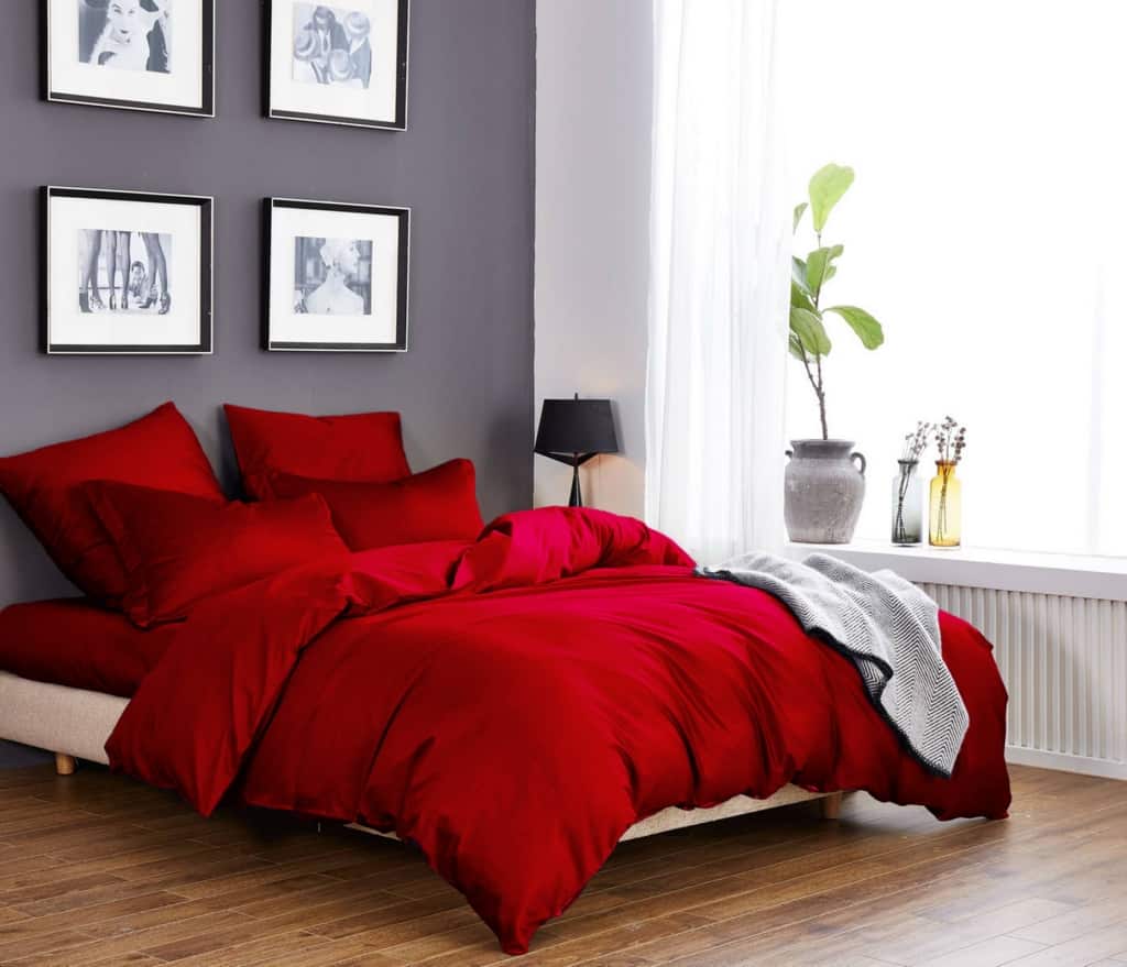 Постельное белье Vpostelke сатин Красный Евро 220х240 см