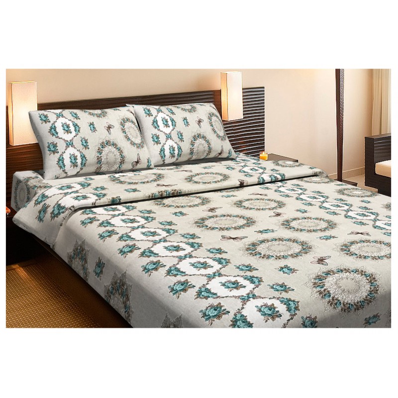 Постельное белье Lotus Ranforce - Pamela зеленый евро