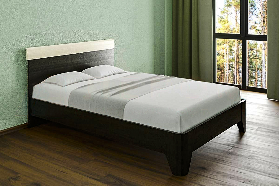 Кровать Лером Дольче Нотте 140*200 см Дуб Венге - Дуб Беленый (ler-654)