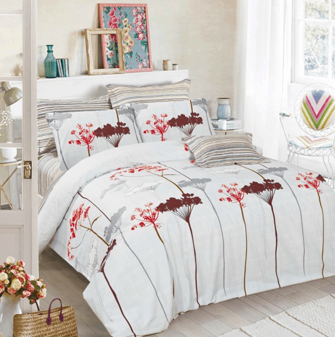 Постельное белье Vpostelke Зонтики 1.5-Спальный 150х220 см сатин серый