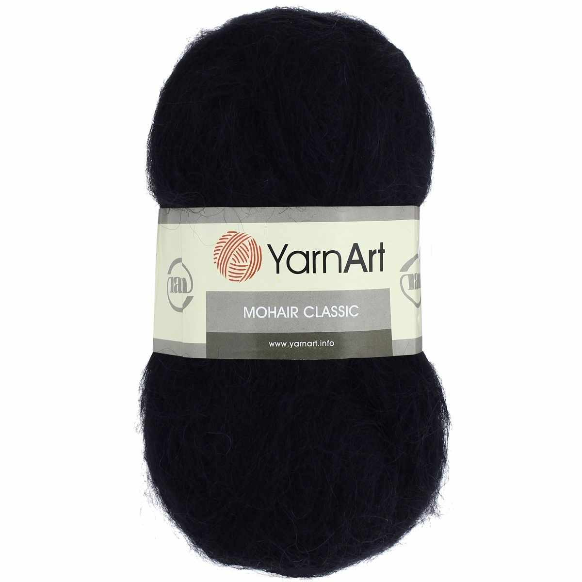 Пряжа YarnArt Mohair Classic Цвет.102 Черный
