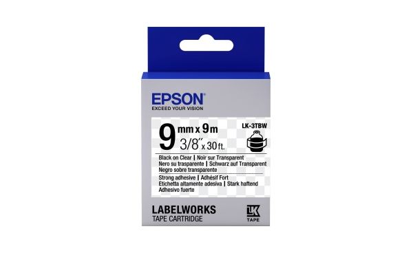 Картридж с лентой Epson C53S653006 Tape - LK-3TBW прозрачно-черный 9мм