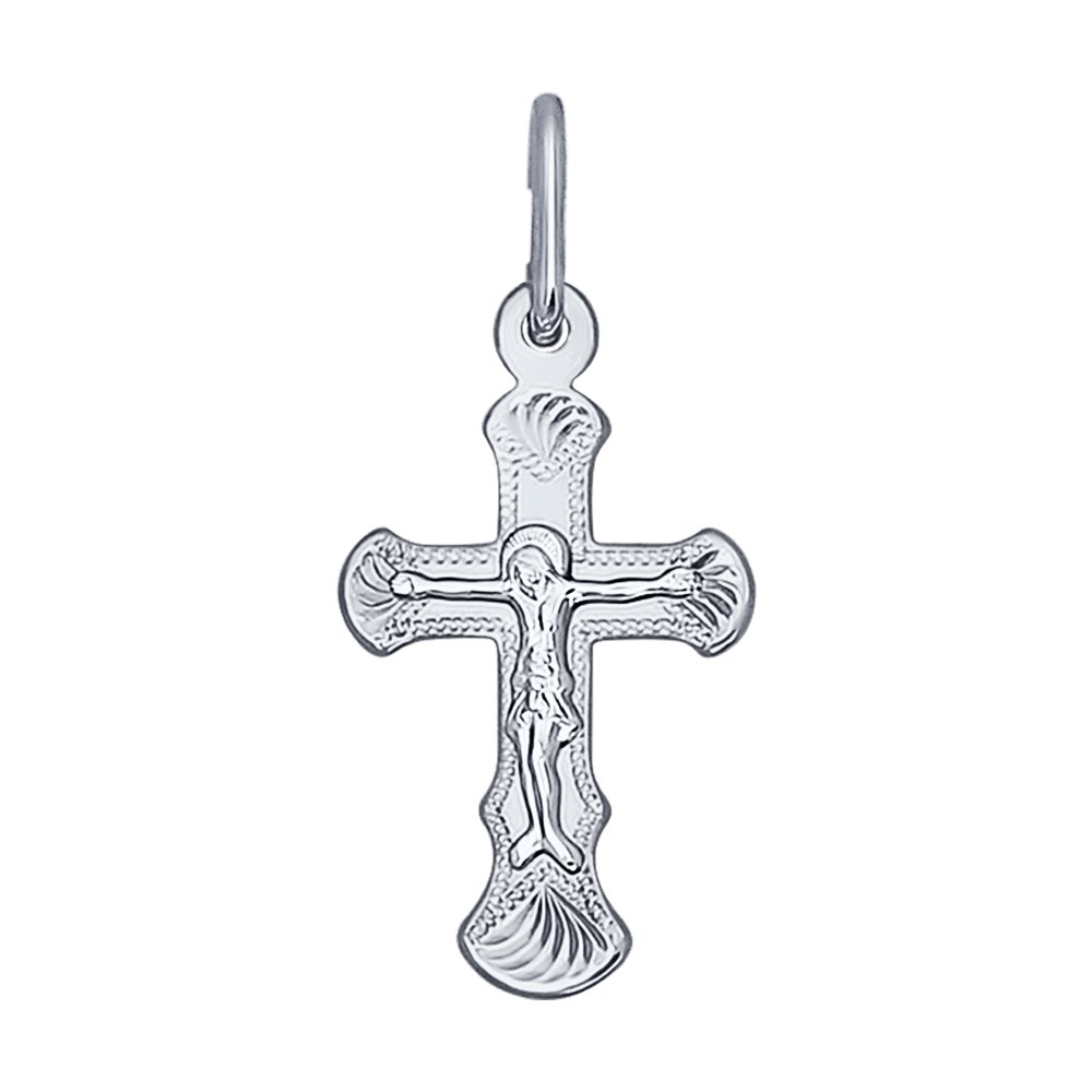 Крест SOKOLOV из белого золота с гравировкой