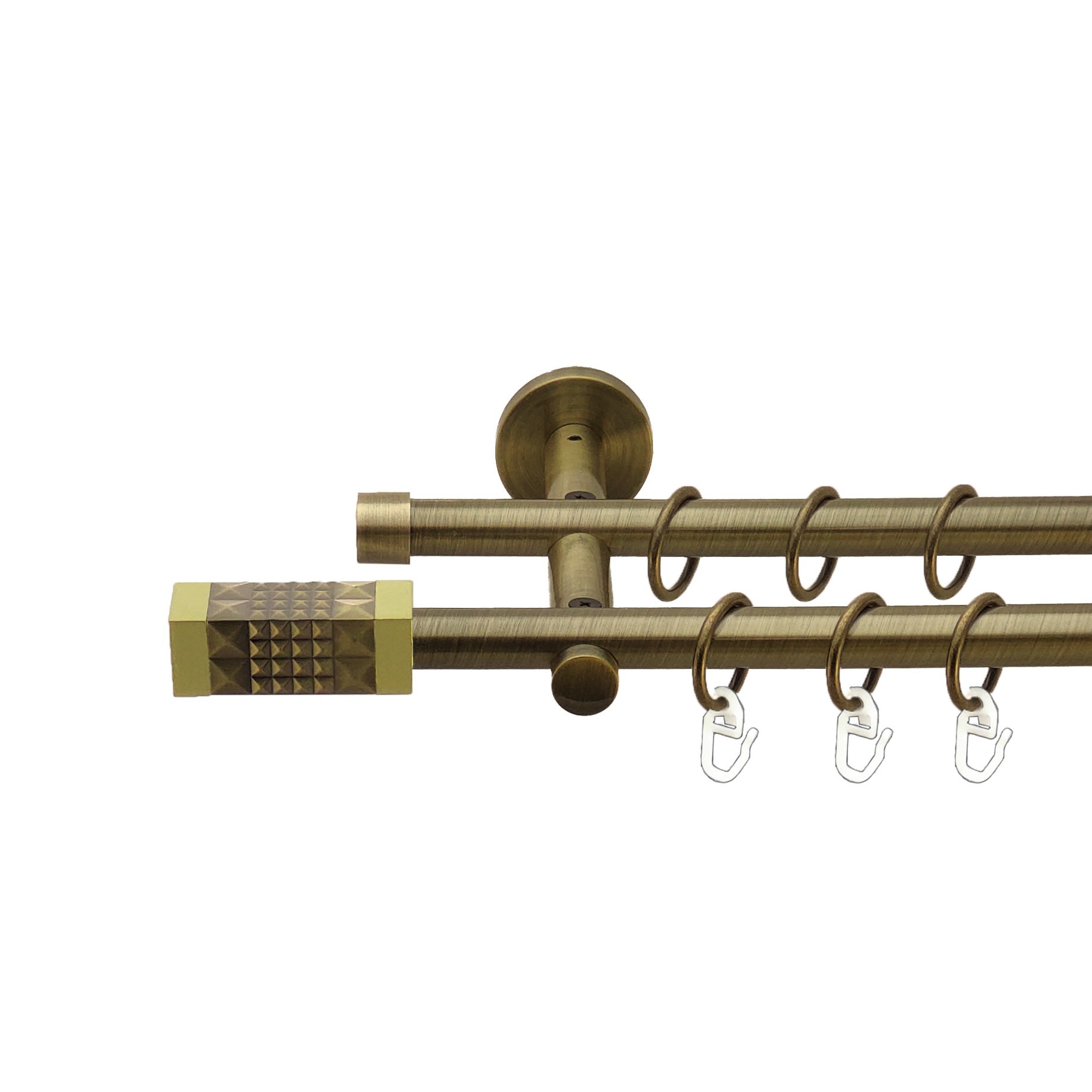 Карниз Orvit Рубікела металевий дворядний циліндр Антик 16\16 мм 240 см