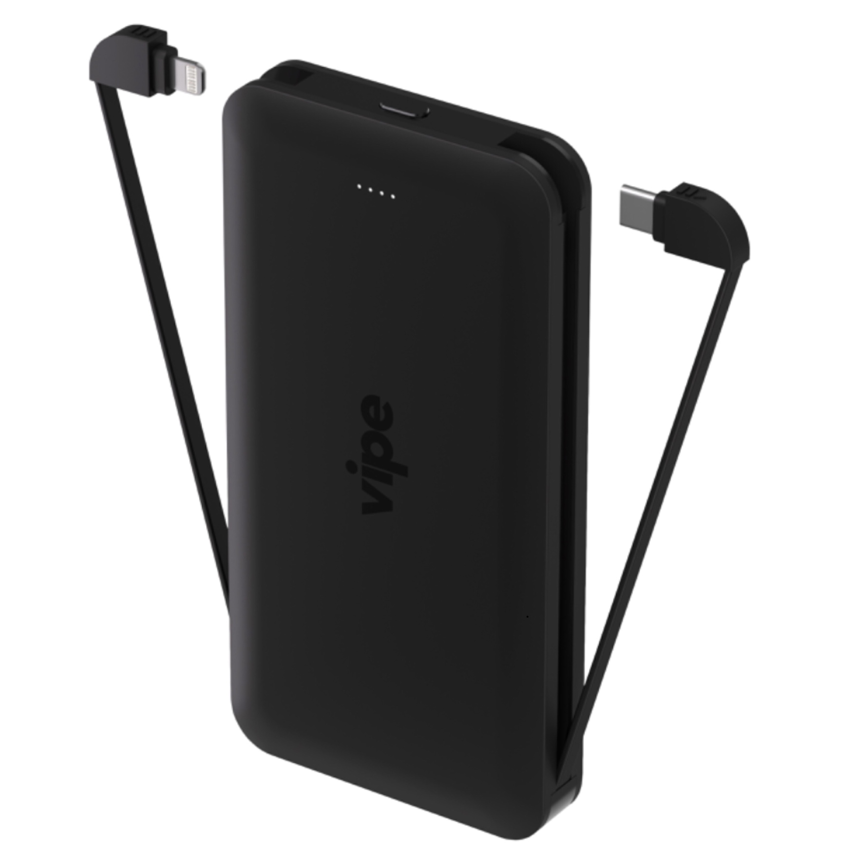 Аккумулятор со встроенными кабелями Lightning и USB-C Vipe Twin (10000 мА·ч, 30 Вт, USB-A QC 3.0, USB-C PD)