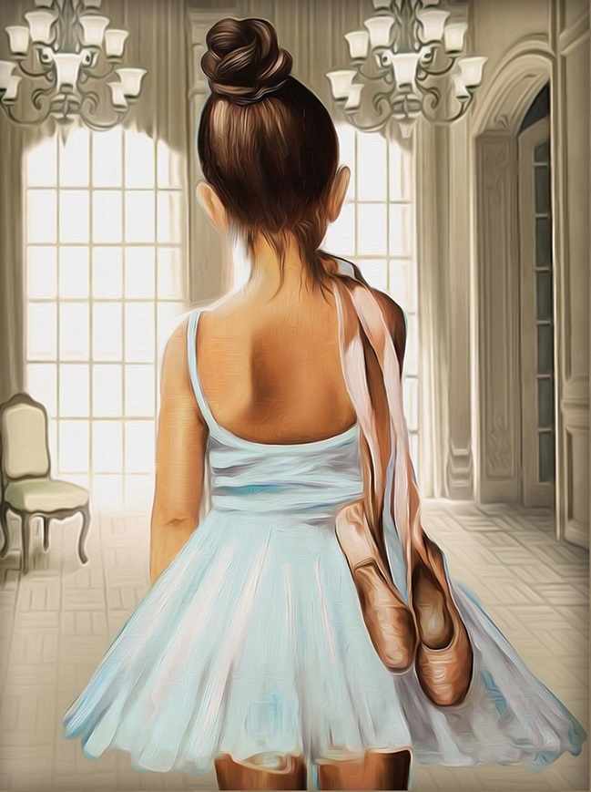 Алмазная вышивка Юная балерина (АЖ-1559) - картина стразами