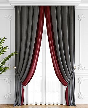 Комплект штор ТомДом Твеон (серо-красный)