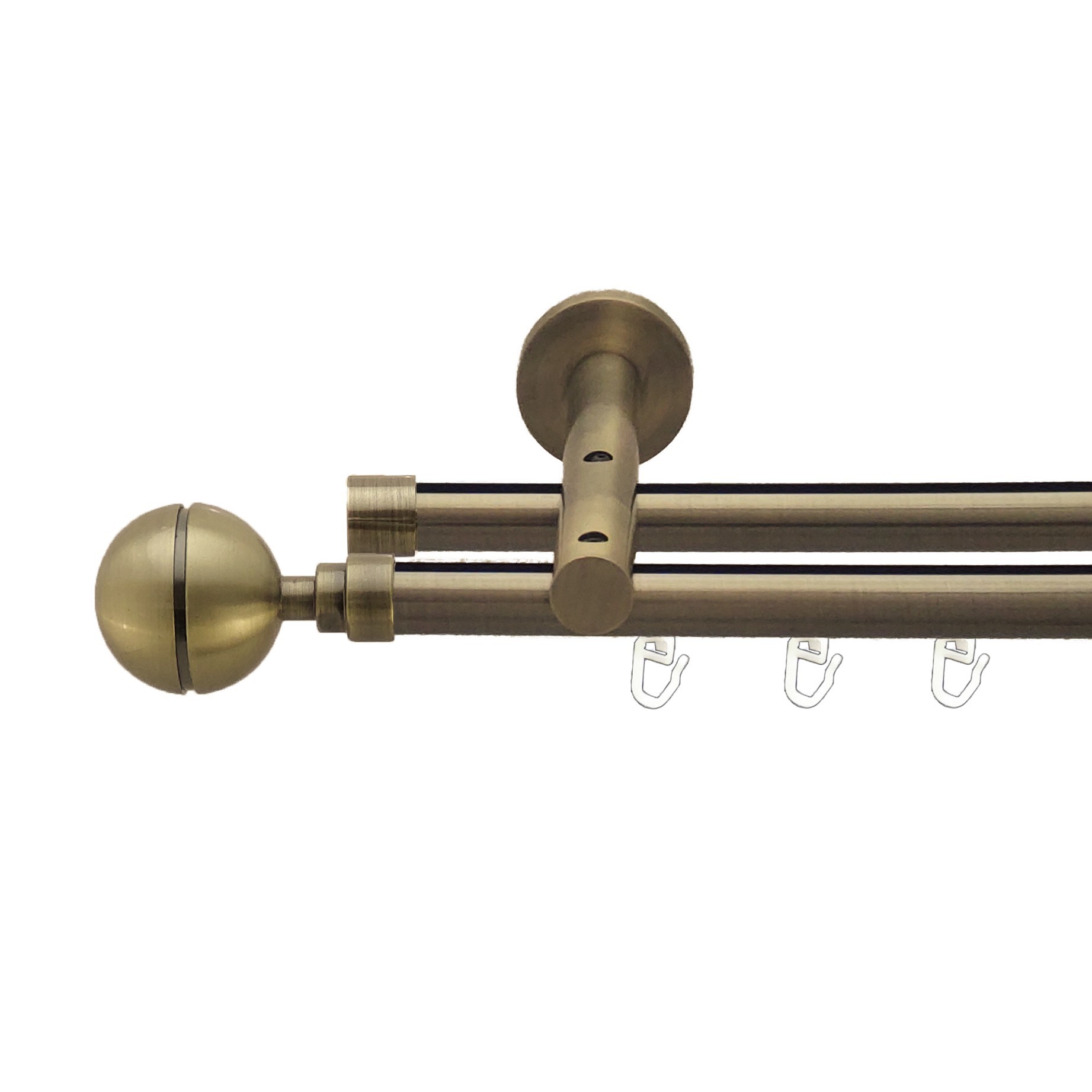 Карниз для штор Orvit Корсо металевий дворядний реверс профіль Антик 19\19 мм 160 см