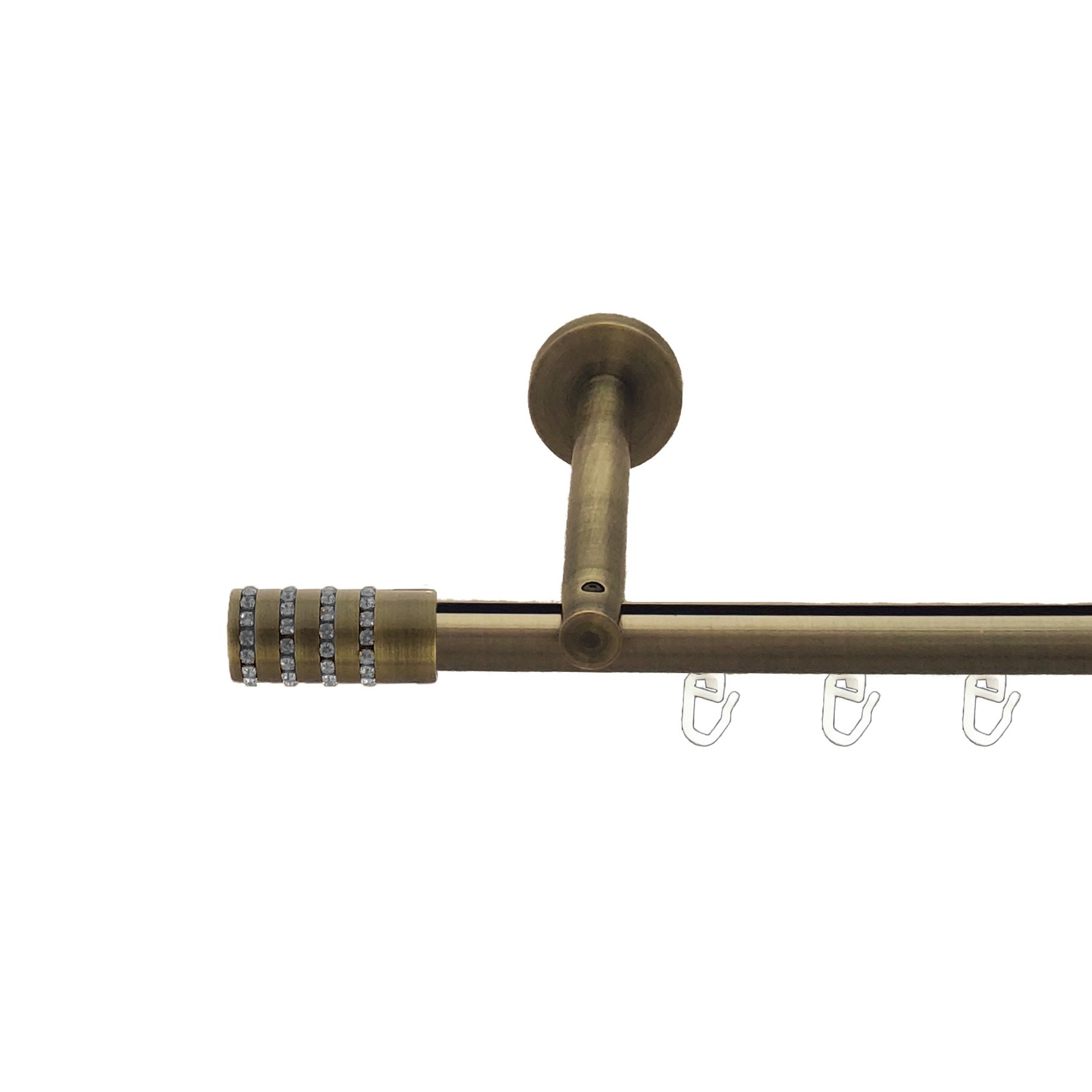 Карниз для штор Orvit Барамелла металевий однорядний циліндр профіль Антик 19 мм 300 см