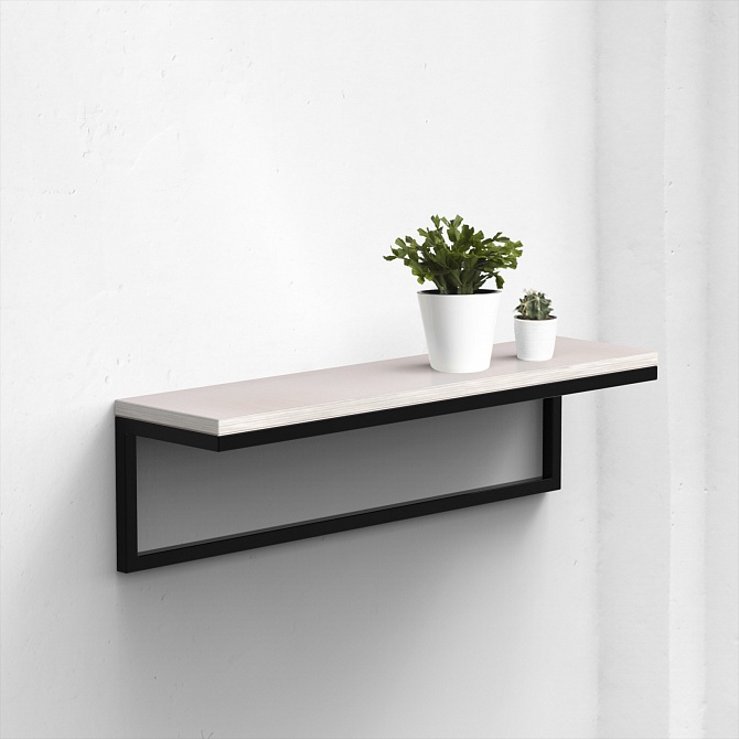 Настенная полка в стиле Лофт М1 Дуб Молочный L 25х160х40 см (0007-5)