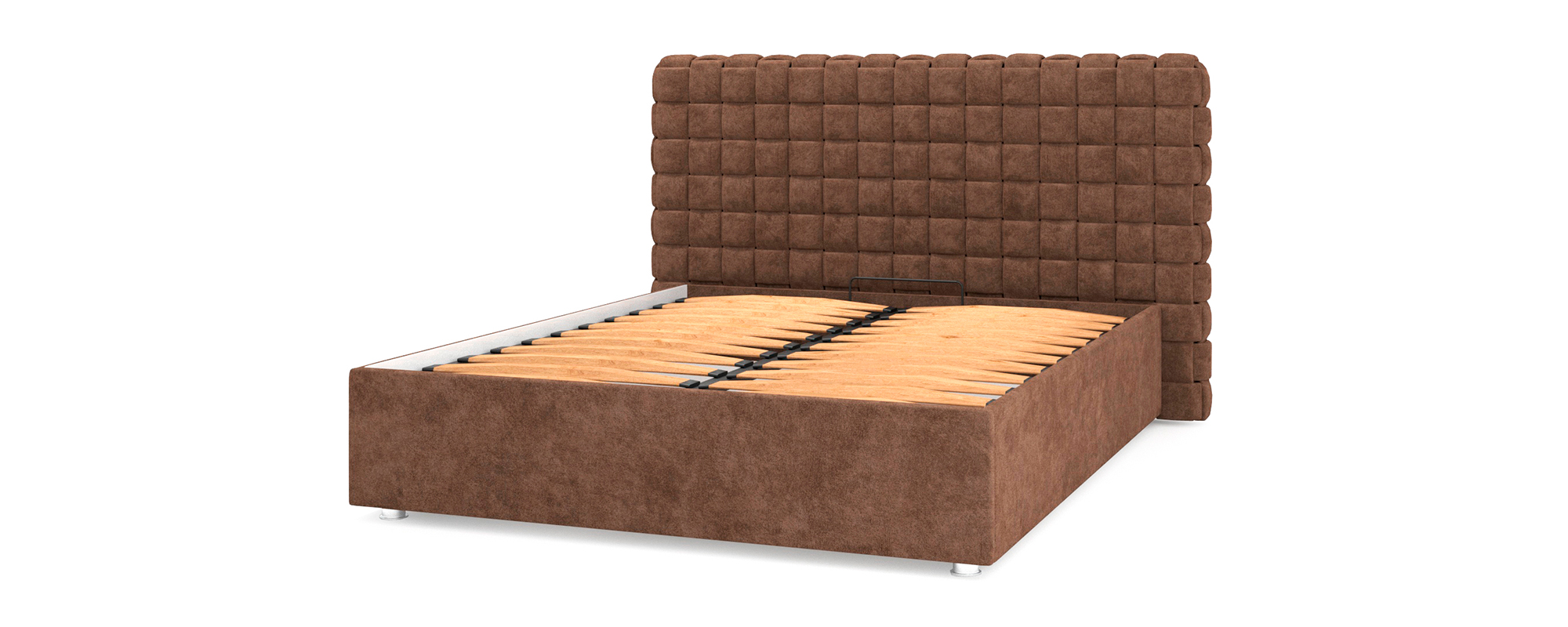 Кровать двуспальная Sofyno Квадро люкс 180х200 коричневый