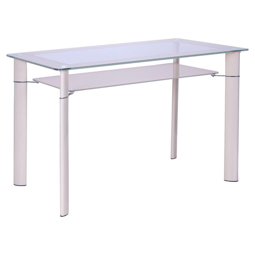 Стол Одри B312 1200*700*750 База сливочный/Стекло сливочный