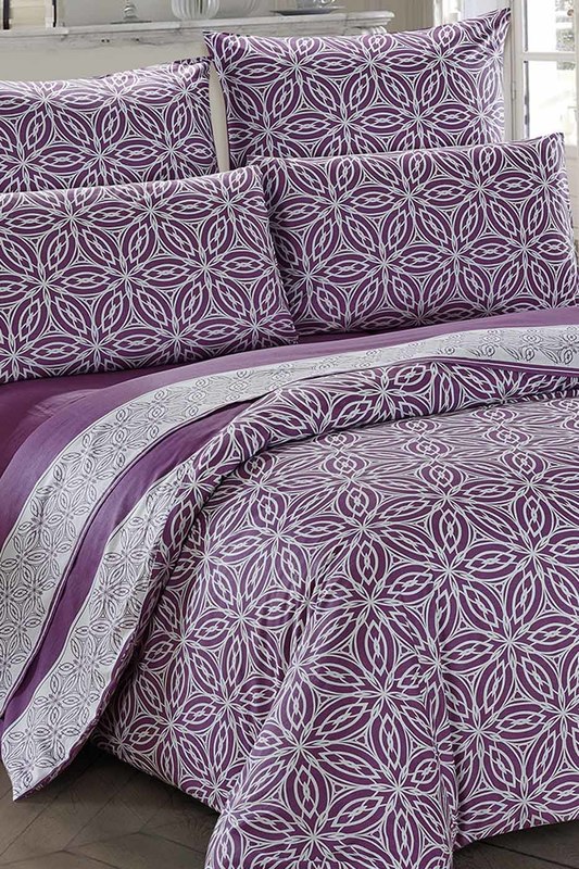 Постельное белье 1,5 сп 50x70 Jardin EMO_3420БРУСНИЧНЫЙ, БЕЛЫЙ