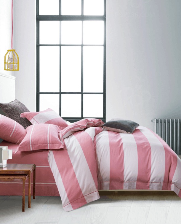 Постельное белье Vpostelke Страйп 1.5-Спальный 150х220 см сатин розовый