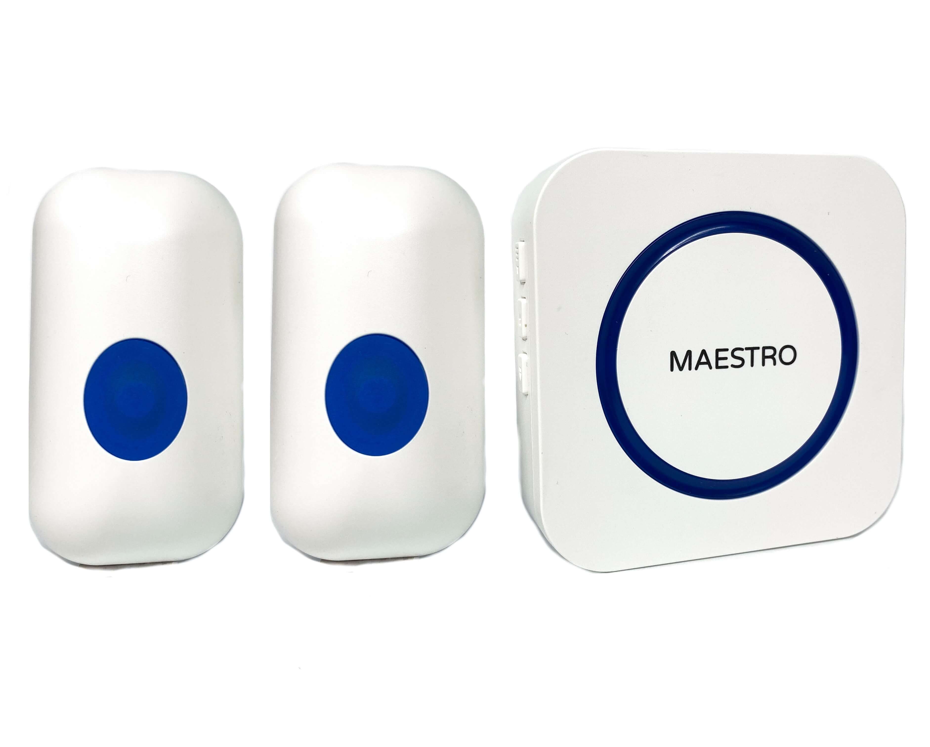 Беспроводной дверной звонок MAESTRO c двумя кнопками белый