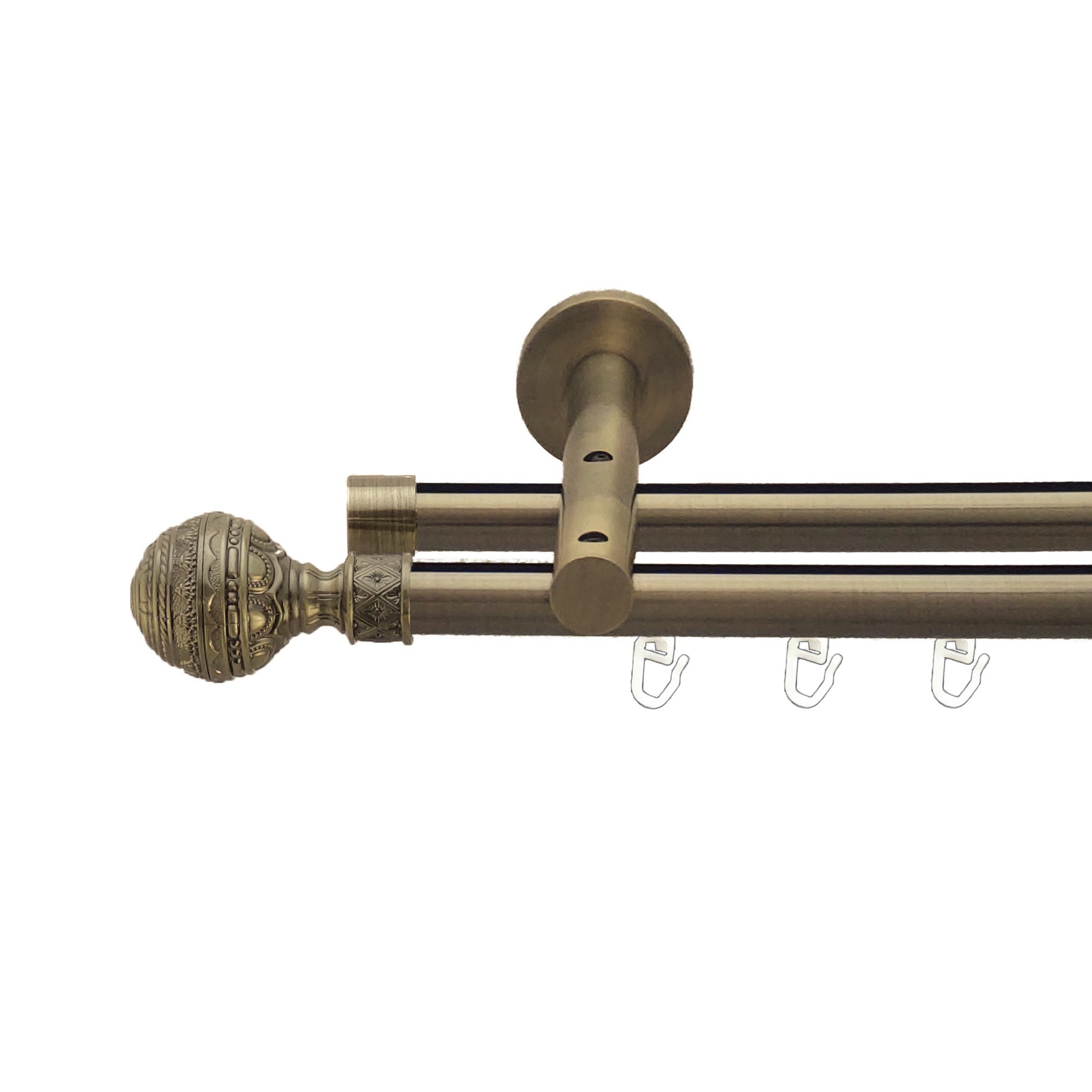 Карниз для штор Orvit Арабеска металевий дворядний реверс профіль Антик 19\19 мм 200 см