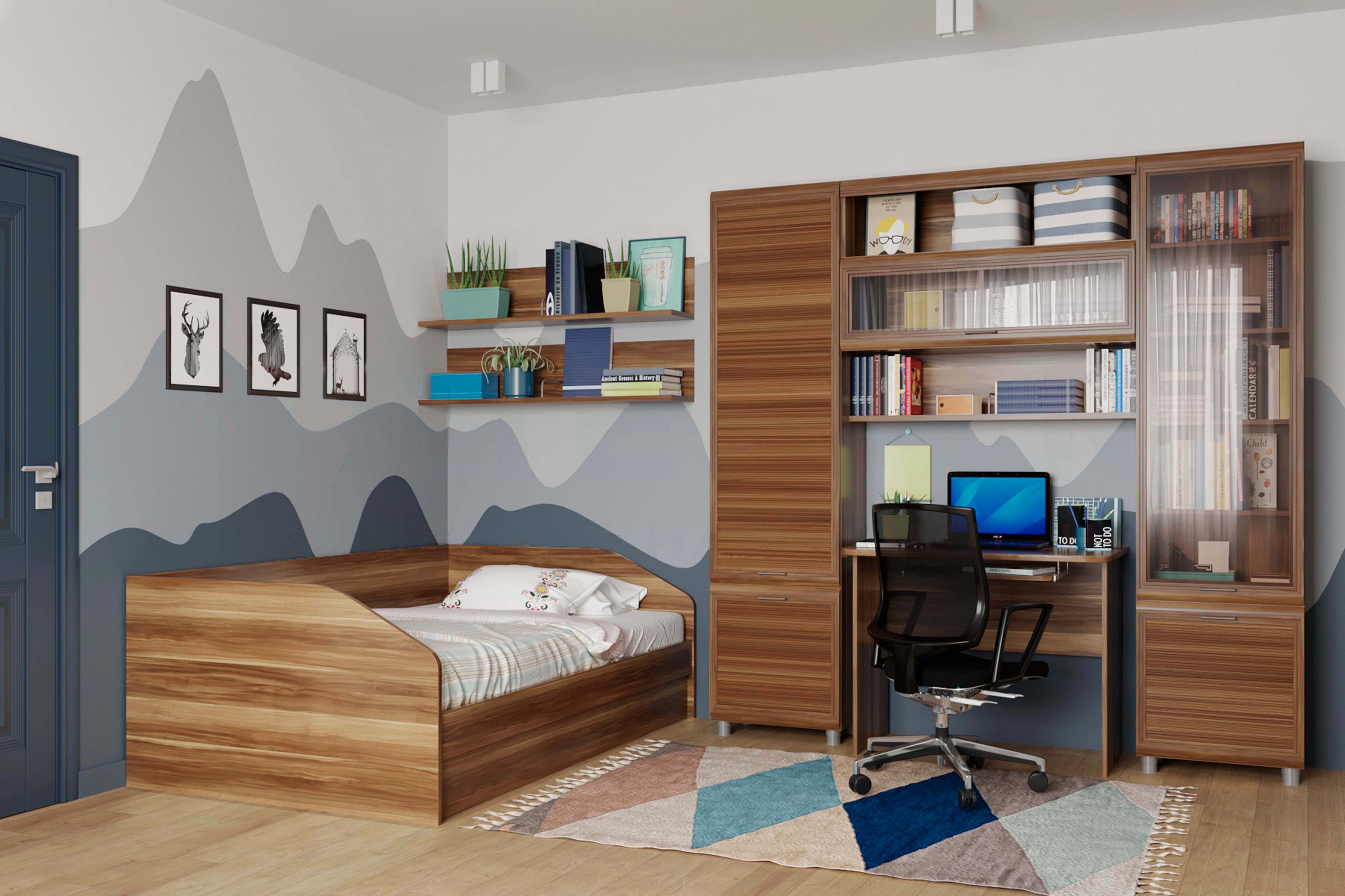 Детская мебель комплект Ксюша из МДФ 120*200 см Слива Валлис (ler-1540)