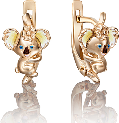 Серьги Коалы из красного золота (арт. 2210541)