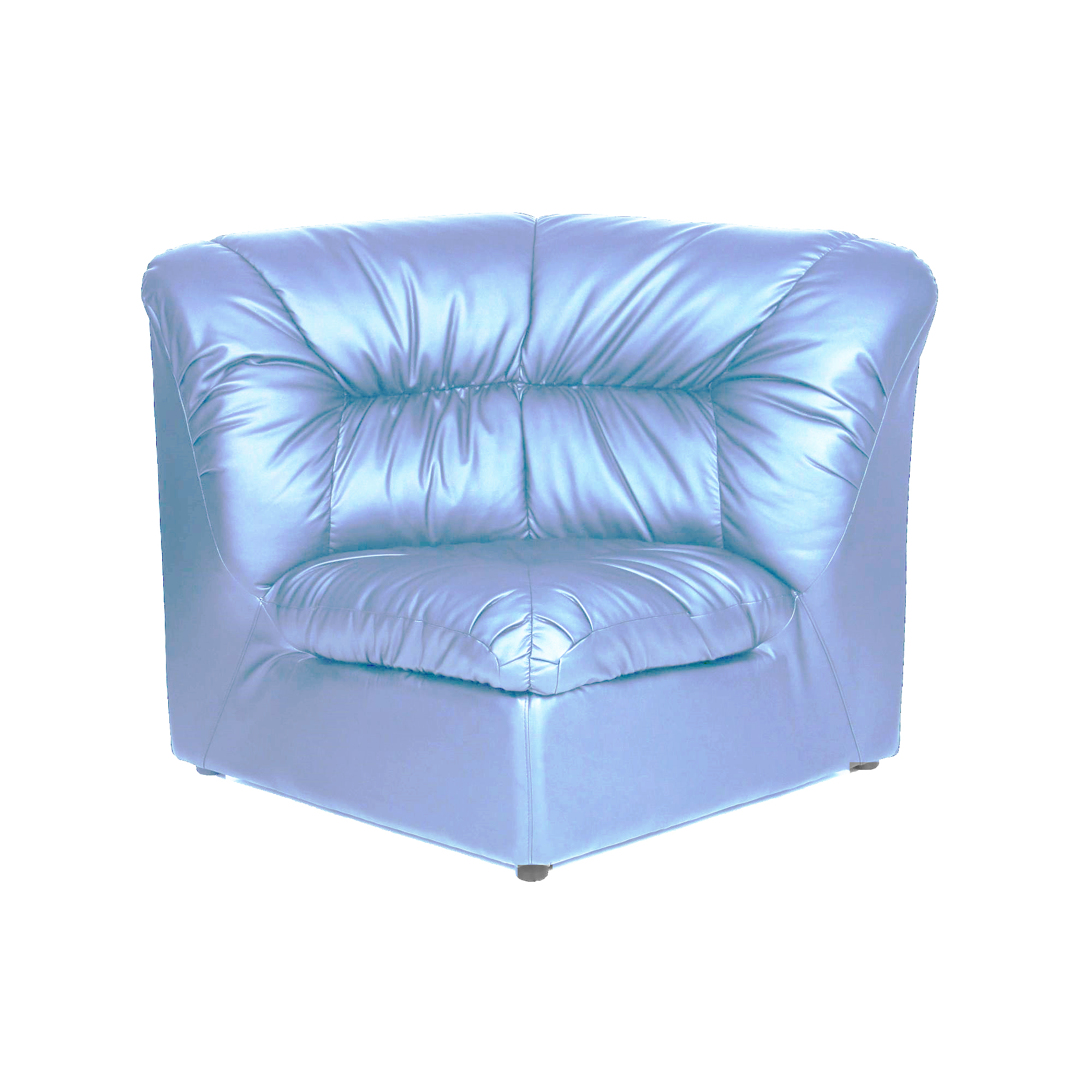 Диван угловой модуль в гостиную, в офис Визит кожзаменитель Неаполь N-06 голубой AMF