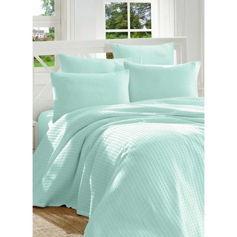 Постельное белье Eponj Home Paint Pike - Burumchuk mint ментоловый евро