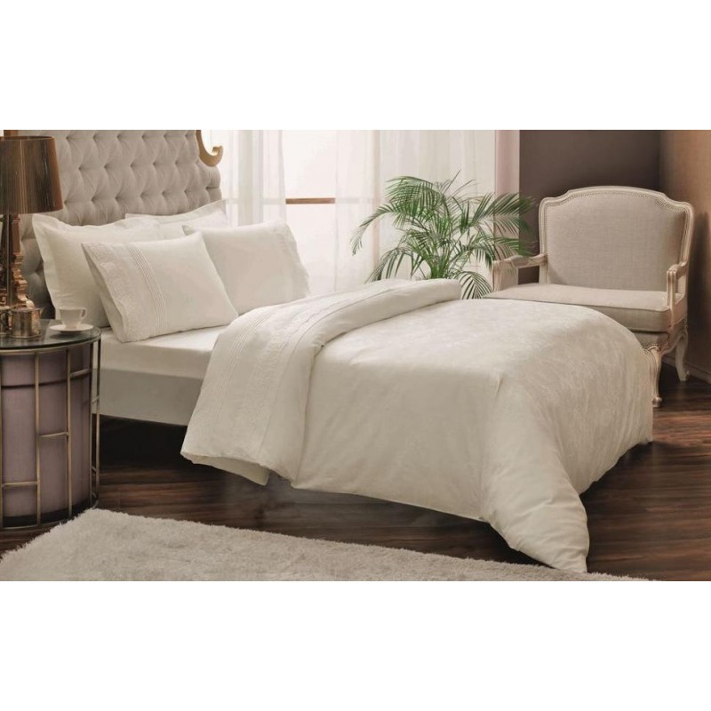 Постельное белье Tac жаккард - Colette ekru молочный евро