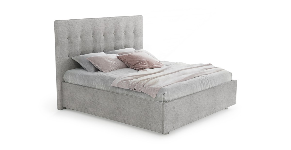 Кровать Джейн Н 160 x 200 с подъемным механизмом Серебристо-серый