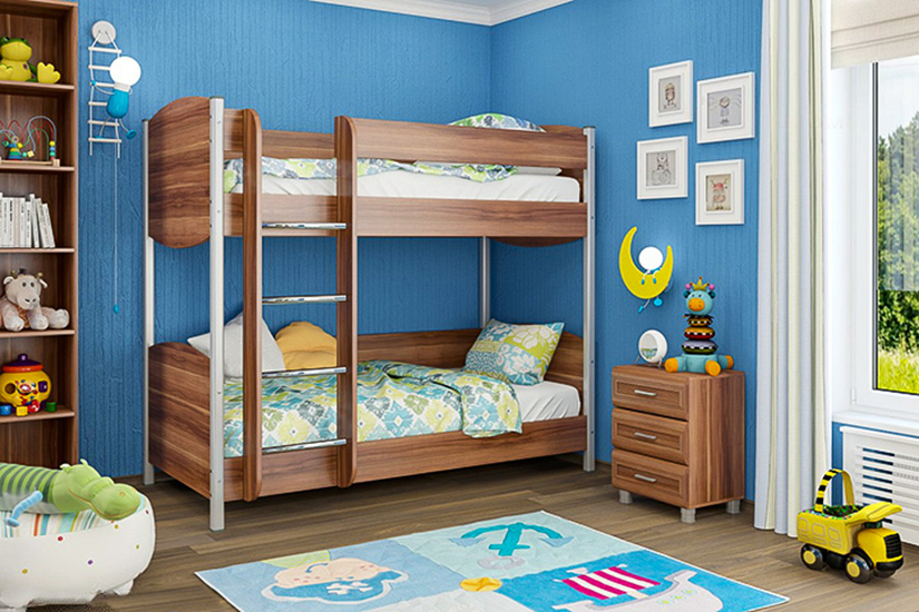 Детская мебель комплект Ксюша из МДФ 90*190 см Слива Валлис (ler-1524)