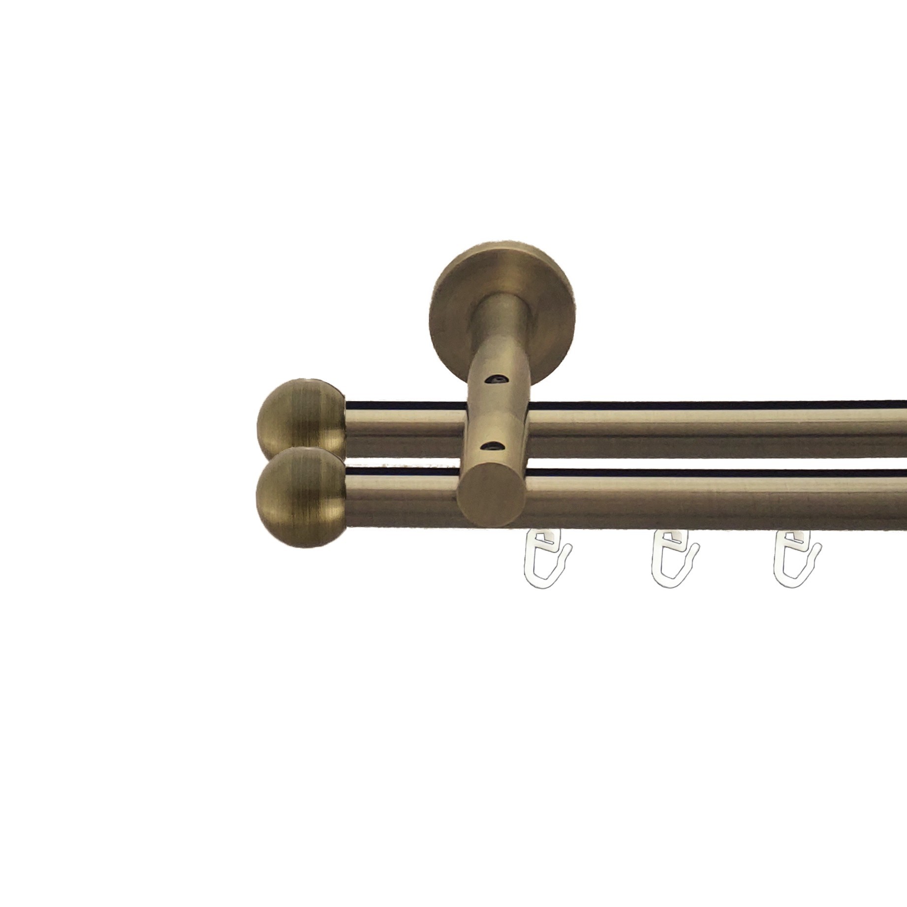 Карниз для штор Orvit Куля болонь металевий дворядний реверс профіль Антик 19\19 мм 300 см