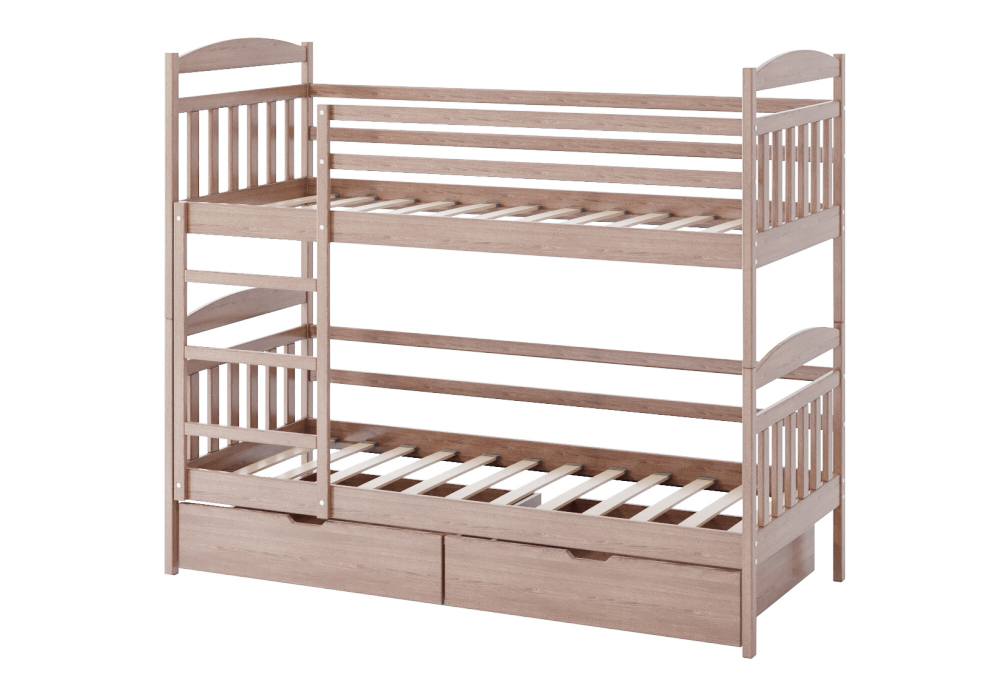 Кровать двухъярусная Camelia Алтея из массива сосны 90х200 цвет капучино