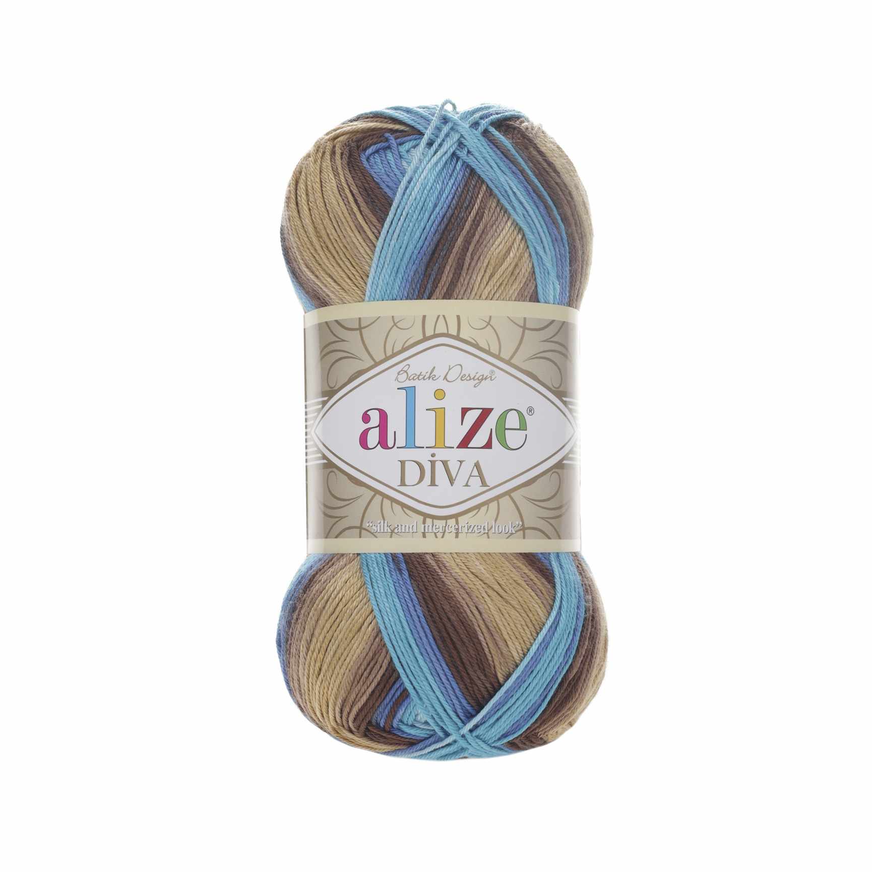 Пряжа Alize Diva Batik Цвет.3243 беж.коричн.голуб