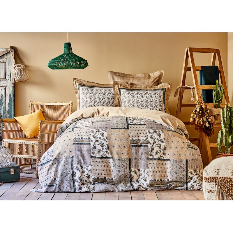 Постельное белье Karaca Home ранфорс - Maryam petrol 2020-1 изумруд евро