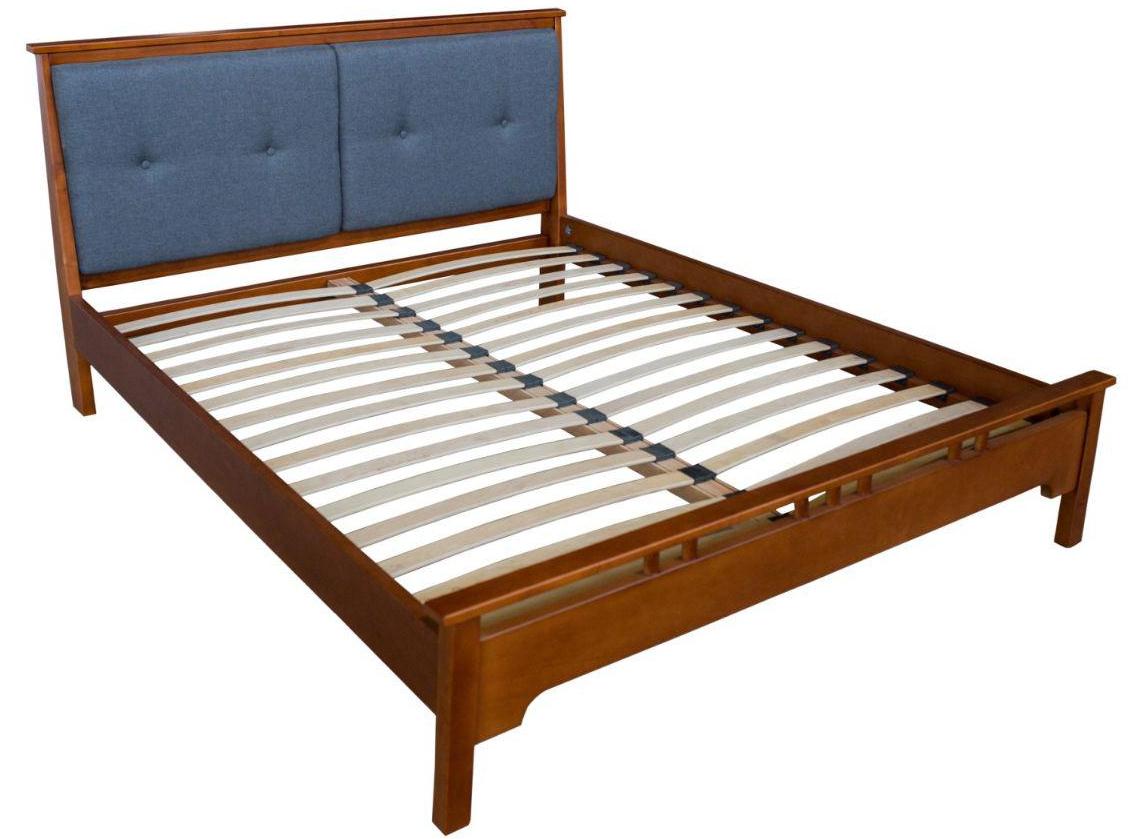 Кровать ArtWood Модена 160х200 с мягким изголовьем + ламели, Цвет дерева АrtWood Дуб светлый
