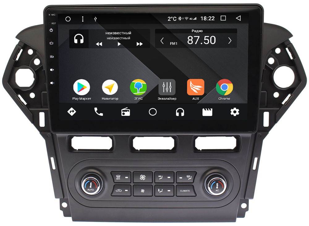 Штатная магнитола Ford Mondeo IV 2010-2015 Wide Media CF1018-OM-4/64 для авто с климат-контролем на Android 9.1 (TS9, DSP, 4G SIM, 4/64GB) (+ Камера заднего вида в подарок!)