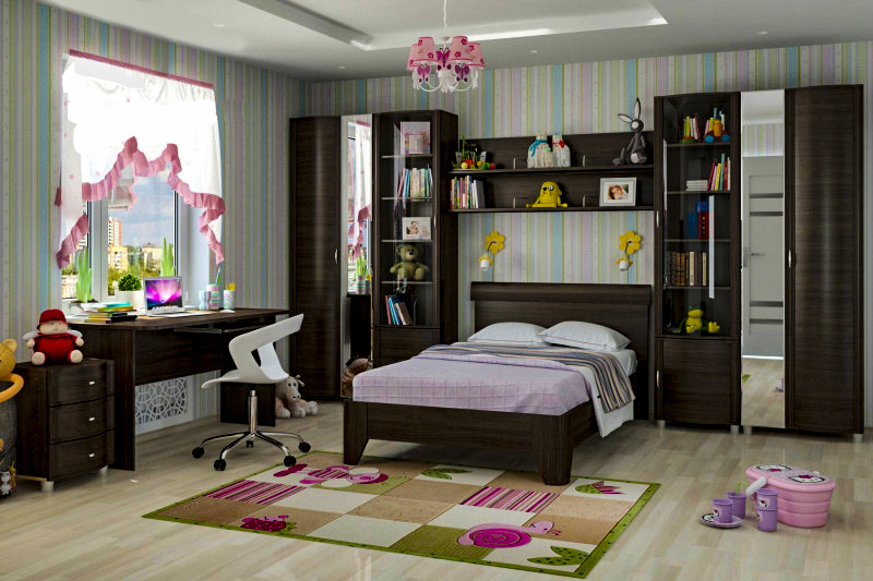 Детская мебель комплект Валерия из МДФ 120*200 см Дуб Венге (ler-1500)
